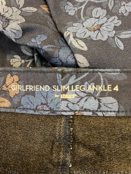 Chico's Women's Blue Floral Girlfriend Slim Ankle Pants - 4/US 22 image 3