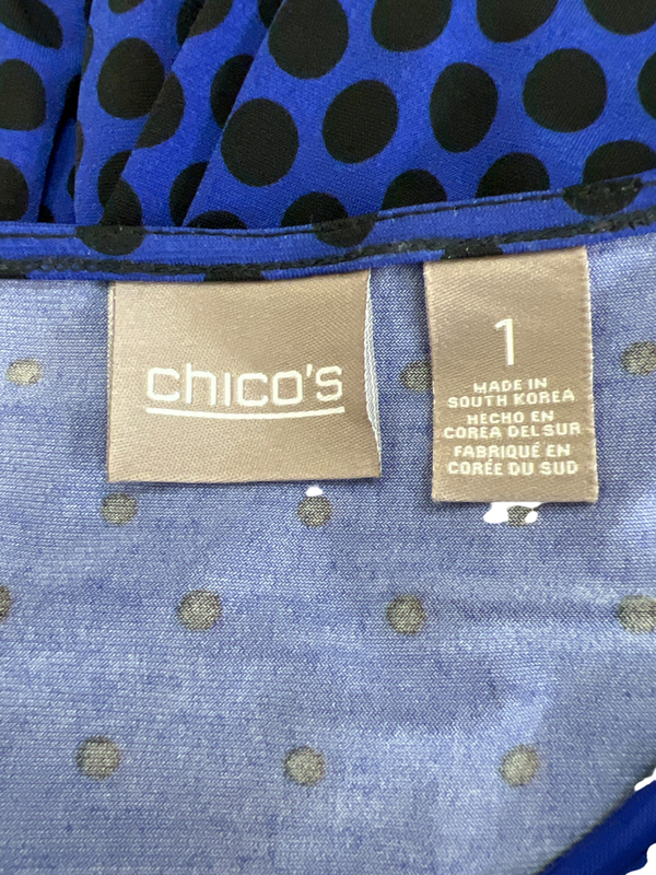 Chico's Women's Blue/Black Long Sleeve Shirt - 1/US M image 3