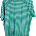 Lands End Men’s Green/Blue Striped Short Sleeve Athletic Polo - XXL