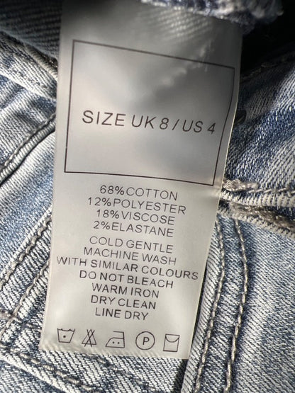 Maniere De Vior Women's Light Wash Contour Seam Ankle Zip Skinny Jeans - 4 image 4