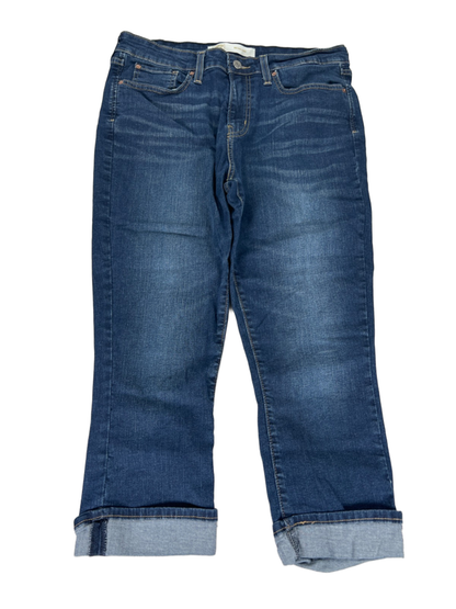 Levi's Women's Dark Wash Signature Mid Rise Cuffed Denim Capri Jeans - 14