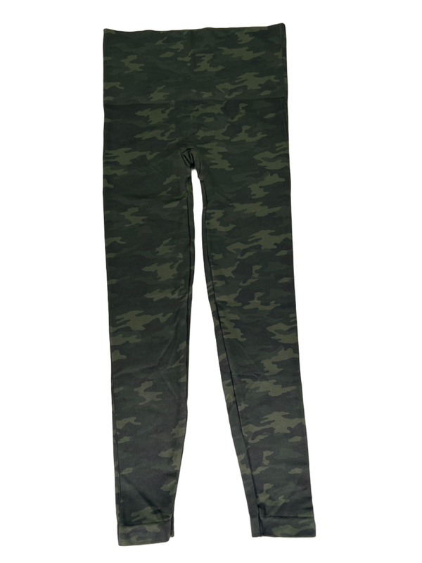 Spanx Women's Green Camoflauge Look At Me Now Tight Athletic Legging Pants - L image 2