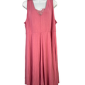 Lane Bryant Women's Pink Lace Detail Sleeveless A-Line Midi Dress - 18/20