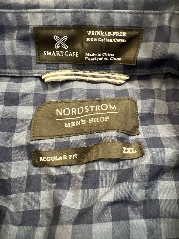 Nordstrom Men’s Blue Plaid Regular Fit Long Sleeve Button Up Shirt - XXL image 3
