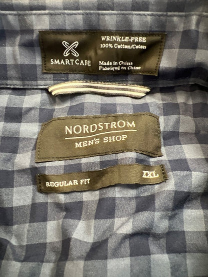 Nordstrom Men’s Blue Plaid Regular Fit Long Sleeve Button Up Shirt - XXL image 3