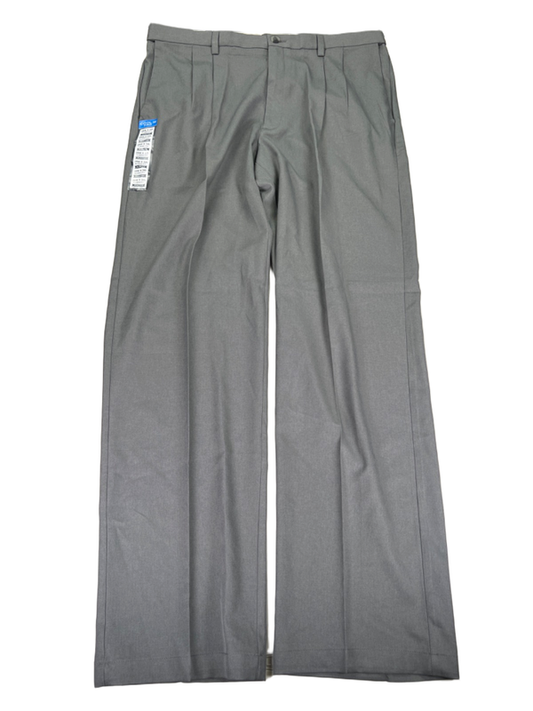 Haggar Men's Gray Cool 18 Pro Shirt Gripper Classic Fit Dress Pants - 38x34