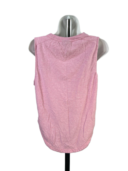 Adidas Women's Pink Heather Logo Sleeveless Hi-Low Athletic Tank Top - XS image 2