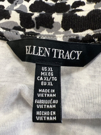 Ellen Tracy Women's Black/White Short Sleeve T-Shirt Dress - XL image 3