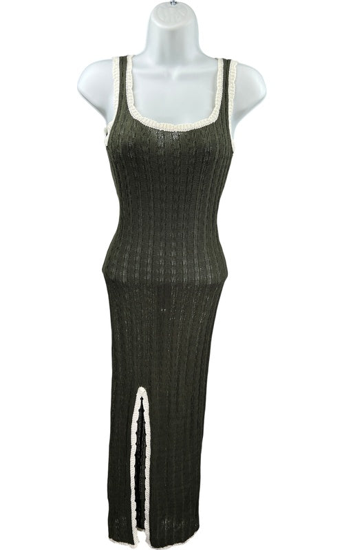 NEW Cider Women’s Dark Green Knit Sleeveless Sweater Dress - XS image 2