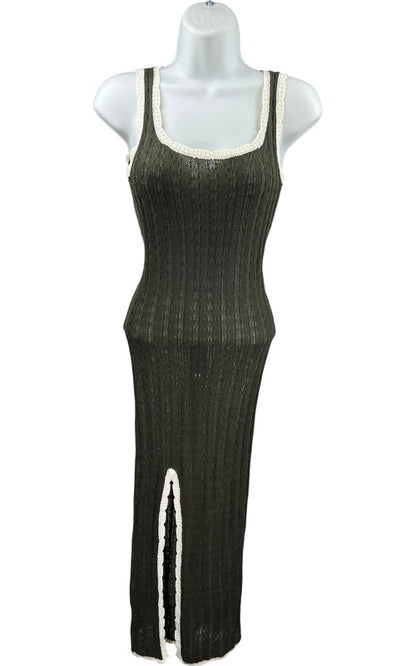 NEW Cider Women’s Dark Green Knit Sleeveless Sweater Dress - XS image 2