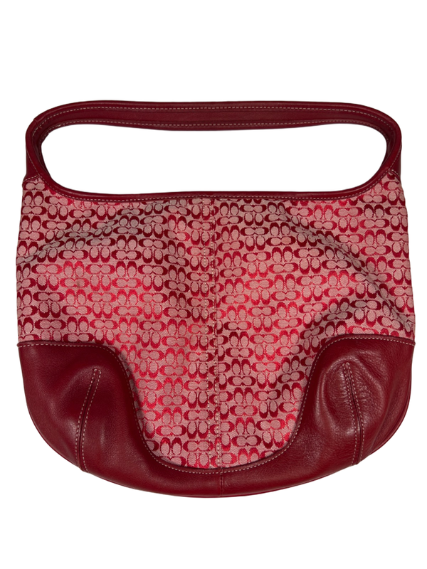 Coach Women's Red Vintage Ergo R2G-6617 Leather Trim Shoulder Bag Purse image 2
