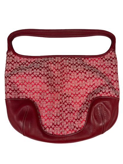 Coach Women's Red Vintage Ergo R2G-6617 Leather Trim Shoulder Bag Purse image 2
