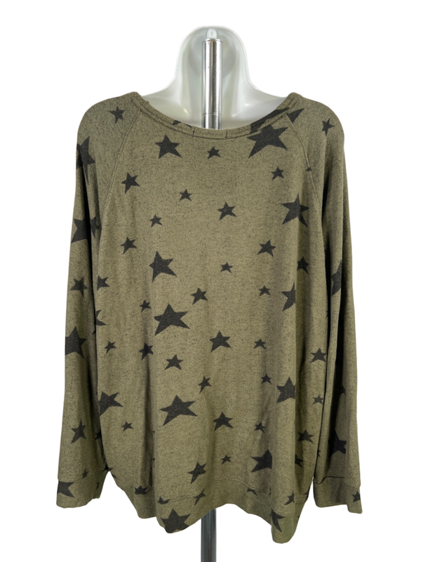 Buffalo David Bitton Women's Green Army Twinkle Long Sleeve Shirt - XXL image 2