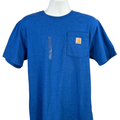 Carhartt Men's Blue Loose Fit Heavyweight Pocket Short Sleeve Tee Shirt - S
