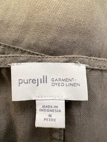 Pure J Jill Women's Tan Linen Short Sleeve Mini Tee Shirt Dress - M Petite image 3