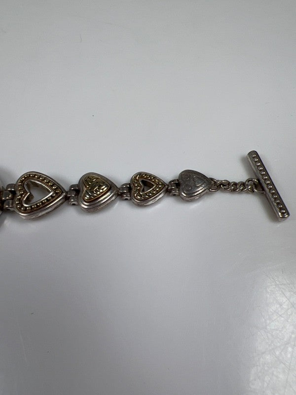 Brighton Women's Silver Two-Tone Heart Link Genoa Toggle Clasp Working Watch image 7