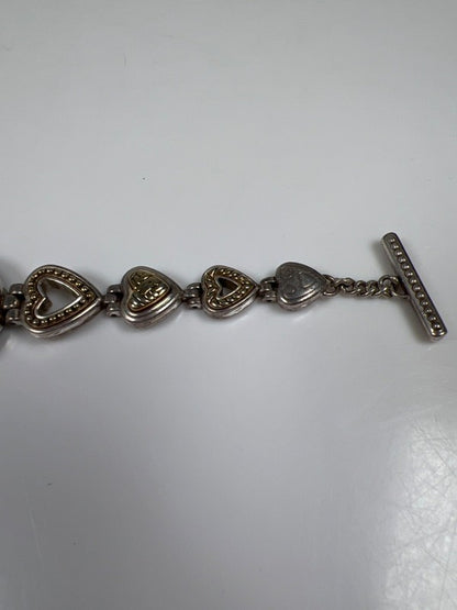 Brighton Women's Silver Two-Tone Heart Link Genoa Toggle Clasp Working Watch image 7