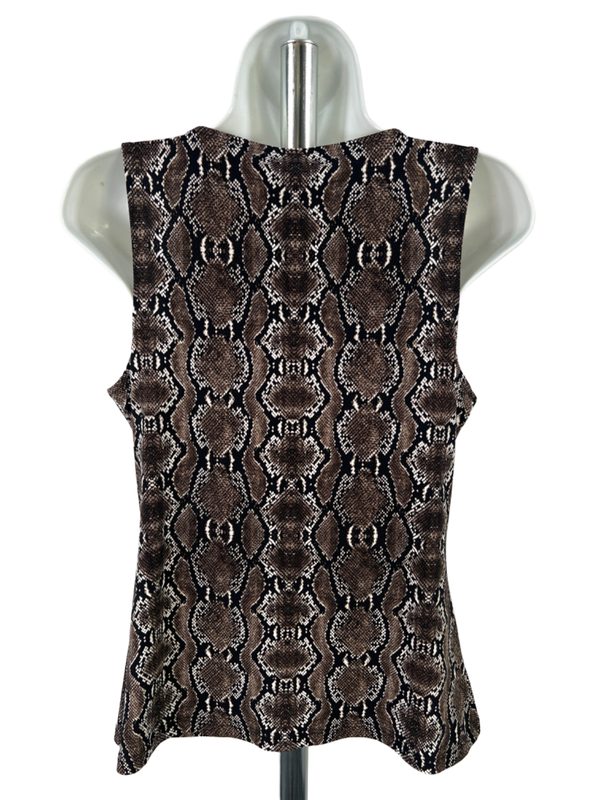 Calvin Klein Women's Brown/Black Snake Print Sleeveless Drape Front Tank Top - S image 2