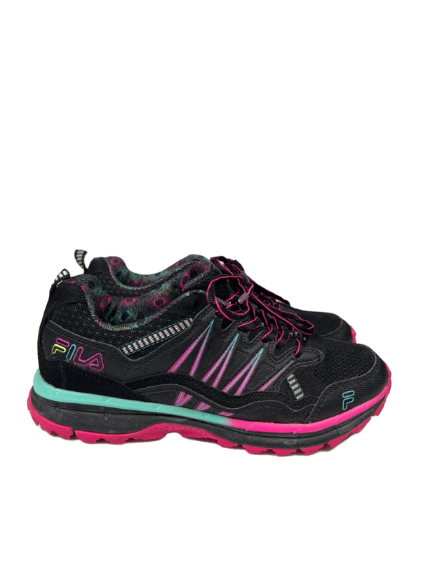 Fila Women's Black/Pink Evergrand Lace Up TR Trail Running Shoes - 8.5