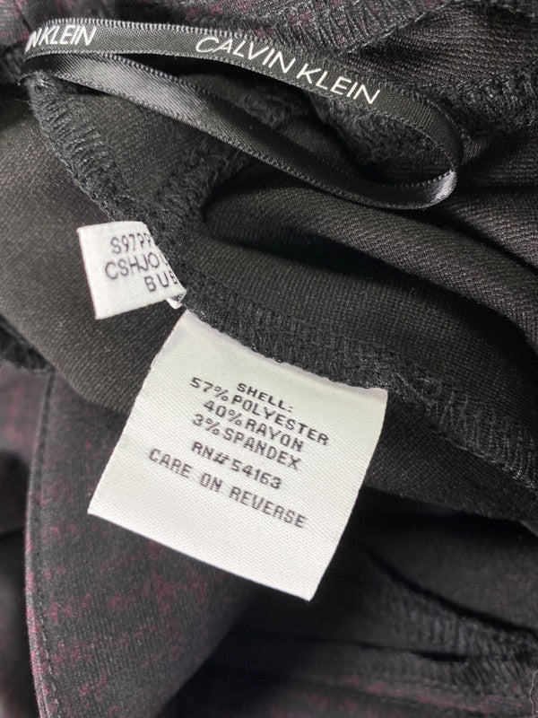 Calvin Klein Women's Black/Purple Plaid Pull On Dress Pants - 12 image 4