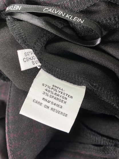 Calvin Klein Women's Black/Purple Plaid Pull On Dress Pants - 12 image 4