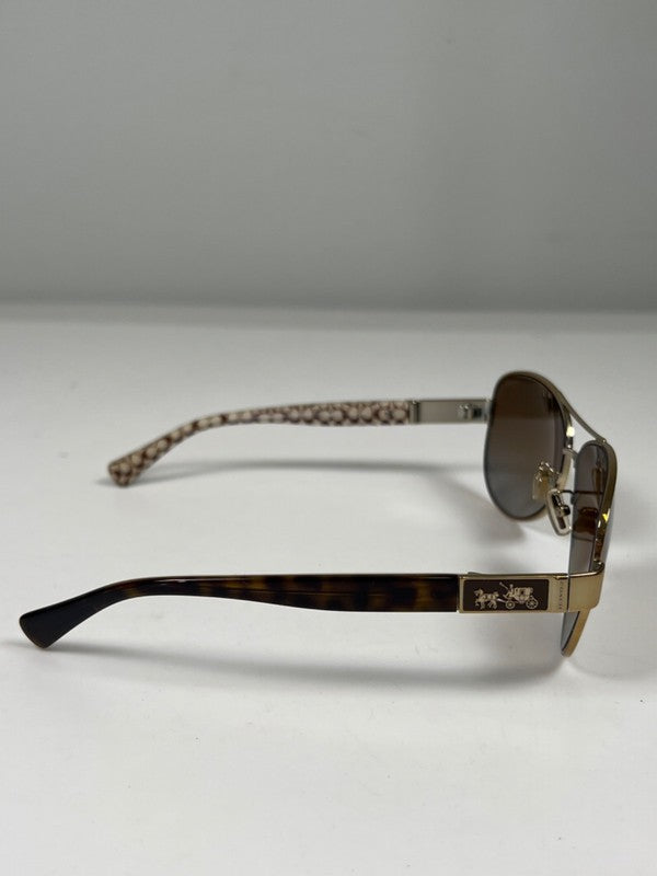 Coach Women's Dark Tortoise Sand Christina Aviator Sunglasses W/ Hardshell Case image 4
