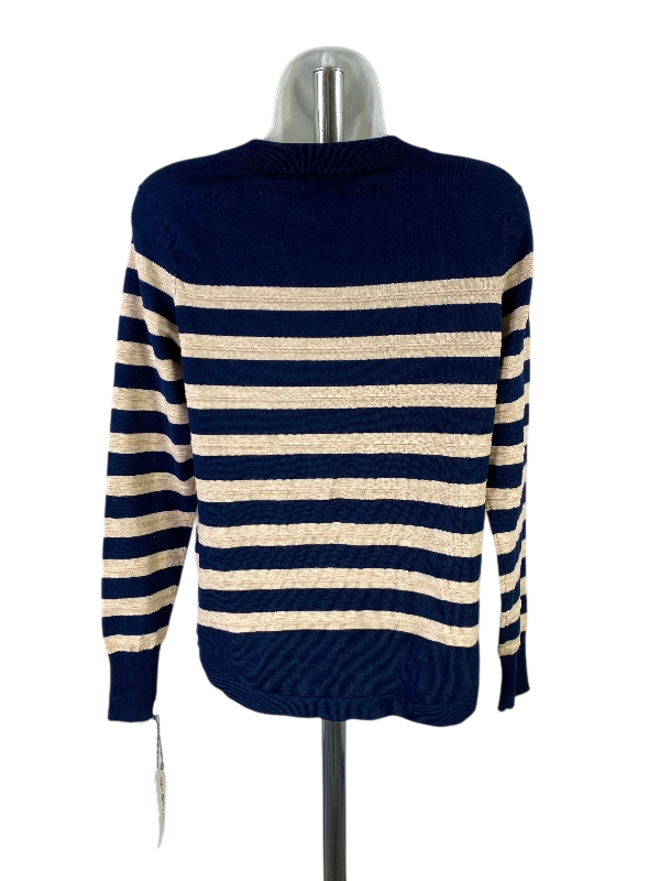 Liz Claiborne Women's Blue/Beige Striped Long Sleeve Shirt - S image 2