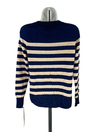 Liz Claiborne Women's Blue/Beige Striped Long Sleeve Shirt - S image 2