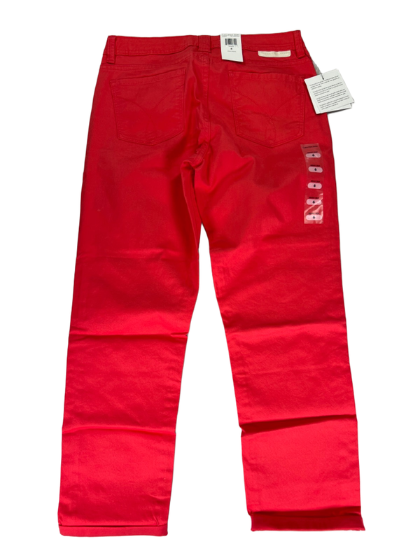 Calvin Klein Women's Bright Coral/Red Slim Fit Skinny Crop Pants - 6 image 2