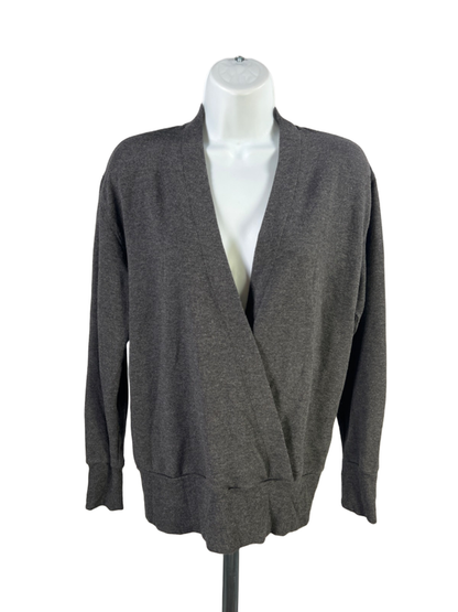 Athleta Women's Gray Purana V-Neck Long Sleeve Wrap Sweatshirt - XXS