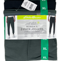 Eddie Bauer Women's Green/Black Two Pack Of Fleece Pull On Tapered Joggers - XL