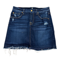 7 For All Mankind Women's Dark Wash Distressed Short Denim Jean Skirt - 26