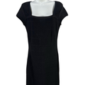 White House Black Market Women's Black Cap Sleeve Sheath Dress - S
