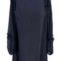 Ann Taylor Women’s Navy Blue Long Sheer Sleeve Short Shift Dress - 4