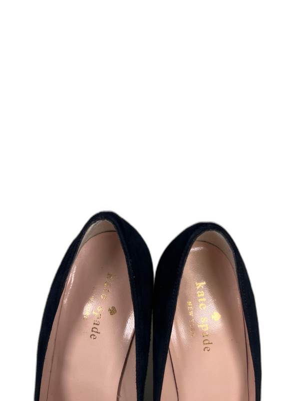 Kate Spade Women's Navy Blue Glitter Suede Allora Pump Heels - 7 image 4