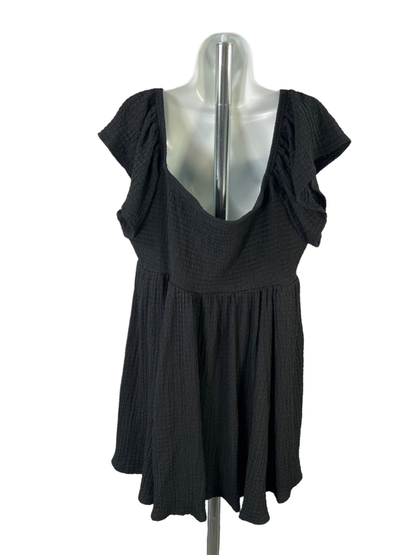 Torrid Women's Black Smocked Off The Shoulder Skater Mini Dress - Plus 3 image 2