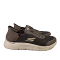 Skechers Men's Gray/Taupe Slip-In Go Walk Hands Free Sneakers - 11 Extra Wide
