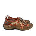 Lands End Women's Tan/Orange Trekker Hiking Water Trail Shoes - 9