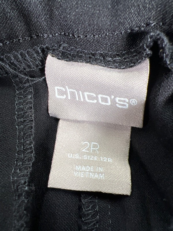 Chico's Women's Black Straight Leg Pull On Pants - 2/US 12 image 3