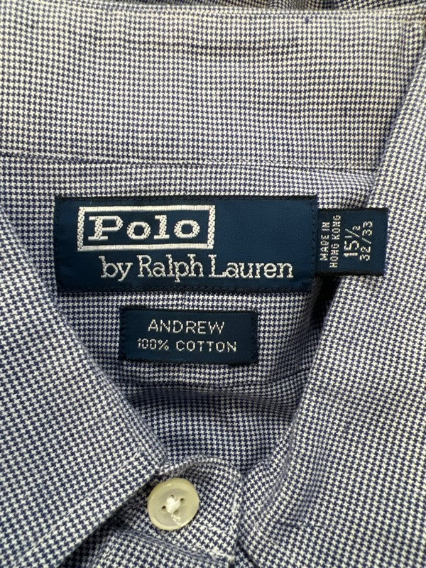 Polo Ralph Lauren Men's Blue Checkered Andrew Button Up Shirt - 15.5/32 image 3
