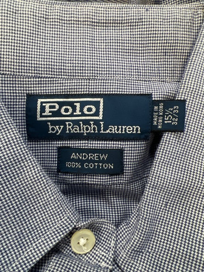 Polo Ralph Lauren Men's Blue Checkered Andrew Button Up Shirt - 15.5/32 image 3