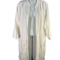 J Jill PureJill Women's White Linen Open Front Elbow Sleeve Duster - M