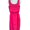 Dressbarn Women's Pink Roz & Ali Scoop Neck Layered Sleeveless Midi Dress - 4