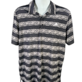 adidas Men's Gray Striped Short Sleeve Athletic Golf Polo - XL