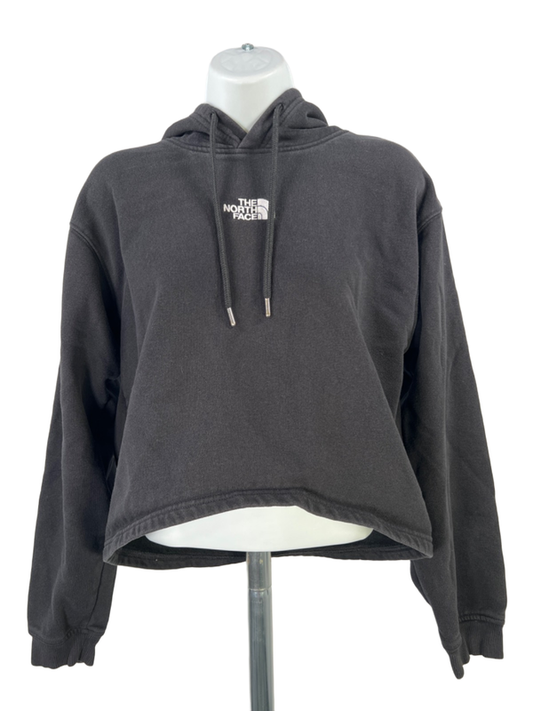 The North Face Women's Black Fleece Lined Pullover Cropped Sweatshirt - M