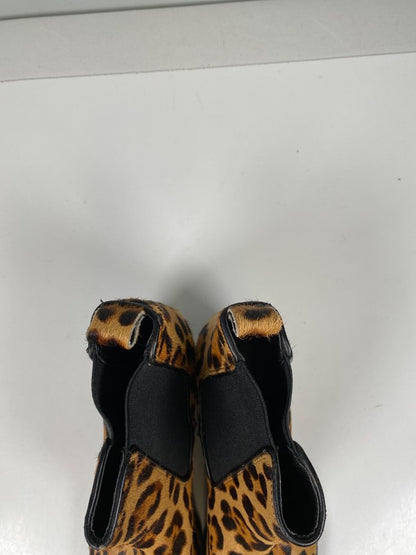 Nine West Women’s Brown Leopard Print Honor Cow Hair Chelsea Boots - 6 image 3