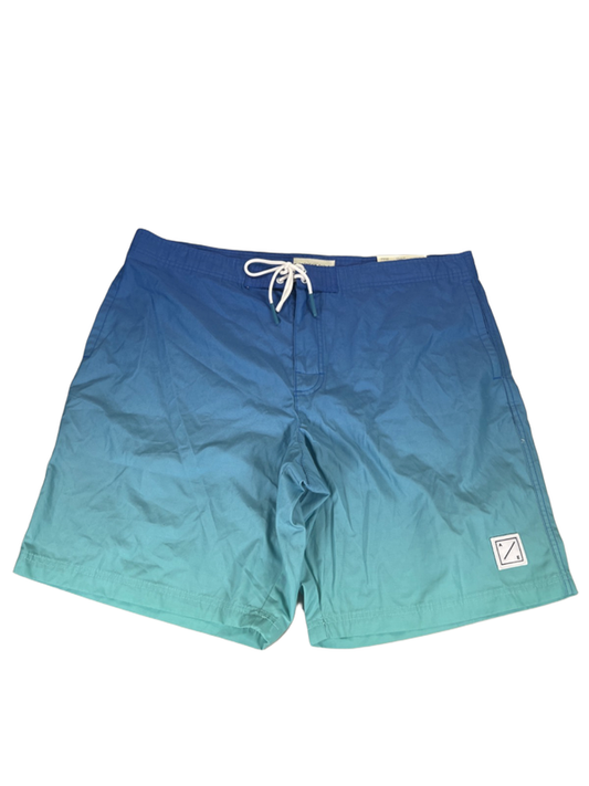 American Eagle Men's Blue Gradient Boardshort Lace Up Unlined Swim Trunks - XL
