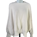 Free People Women's White Easy Street Oversized Long Sleeve Tunic Sweater - M