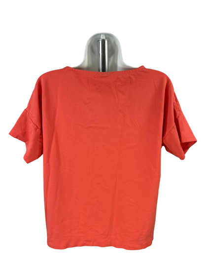 Chico's Women's Pink/Coral Short Sleeve T-Shirt - 1/US M image 2