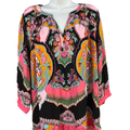 Rachel Zoe Women's Multicolor Floral V Neck 3/4 Sleeve Blouse - 1X Plus